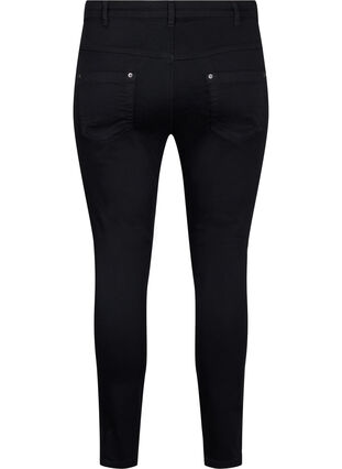 Cropped Amy jeans med glidelås, Black denim, Packshot image number 1