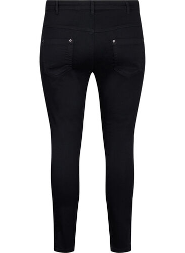 Cropped Amy jeans med glidelås, Black denim, Packshot image number 1