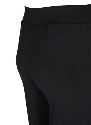 Leggings med strikk og glidelås, Black, Packshot image number 2