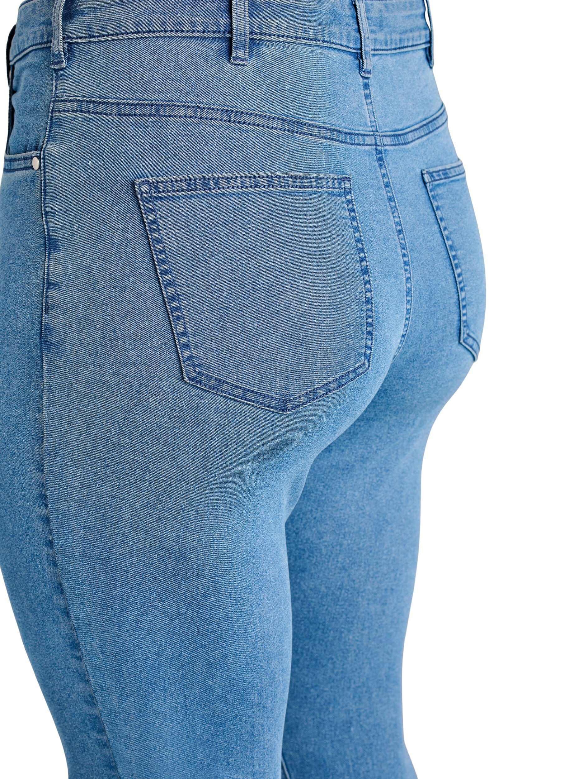 ZizziAmy super slim fit jeans med h&oslash;y midje, Bl&aring;, Packshot image number 3