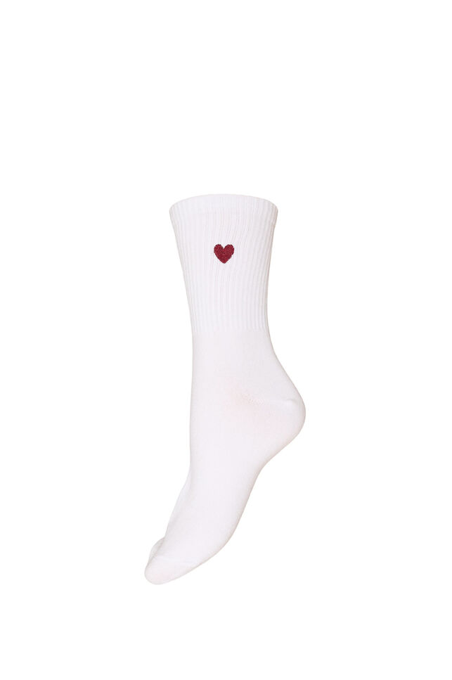 Bomullssokker med m&oslash;nster, Hvit, Packshot image number 0
