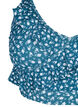 Blomstrete bikinioverdel med volangdetaljer, Blå, Packshot image number 2