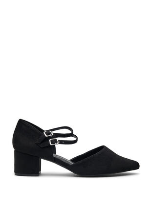 Zizzi Wide fit - Pumps med doble stropper, Black, Packshot image number 0