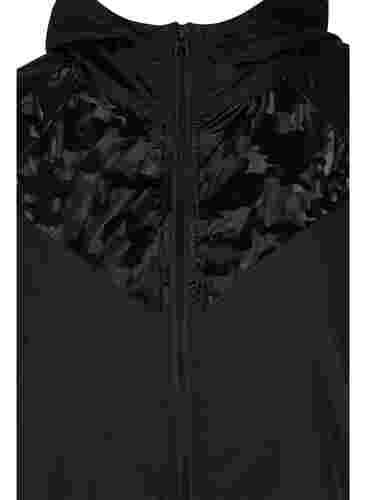Treningsjakke med ton-i-ton mønster, Black, Packshot image number 2