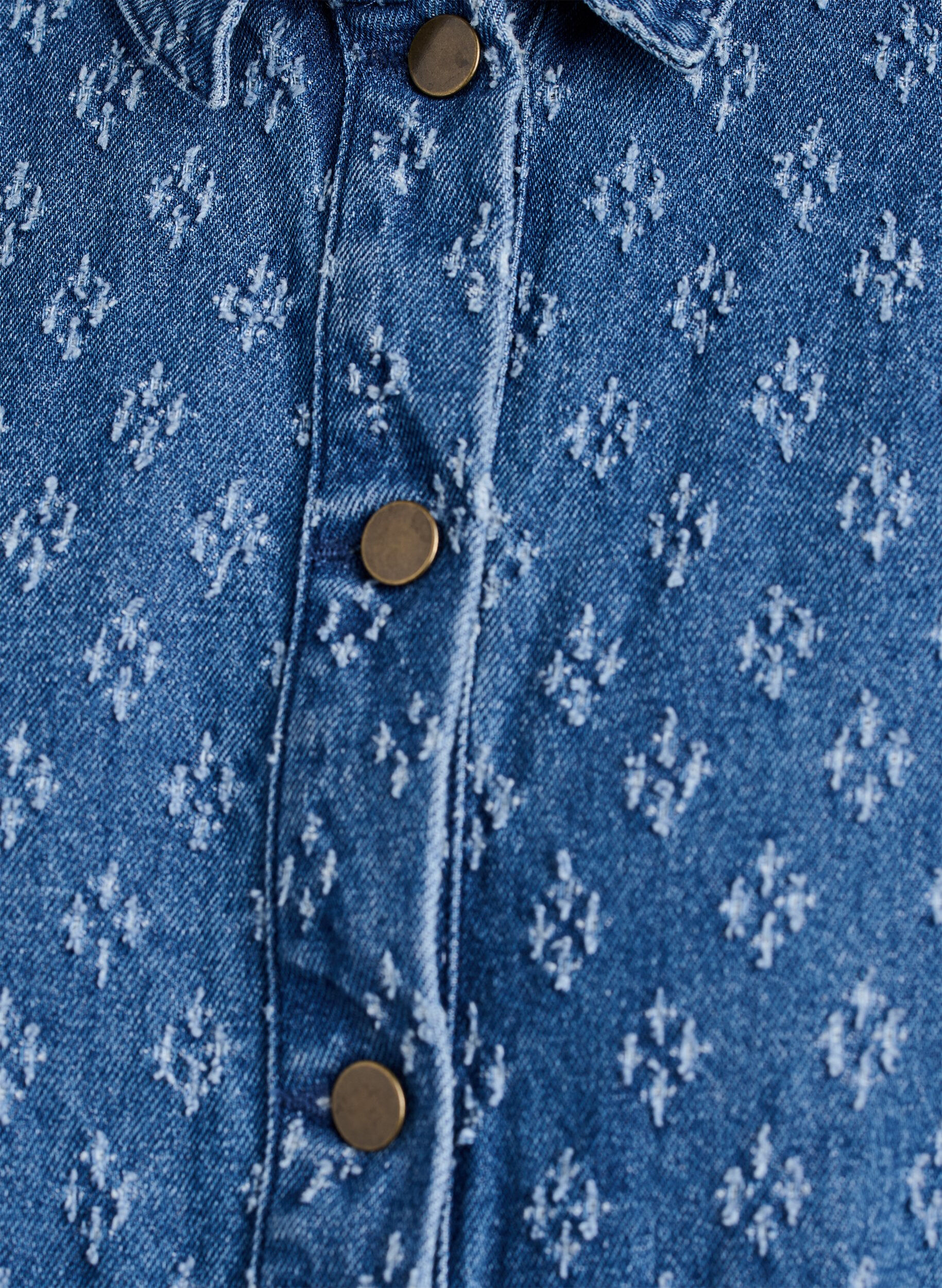 ZizziDenimjakke med et slitt m&oslash;nster, Bl&aring;, Packshot image number 2
