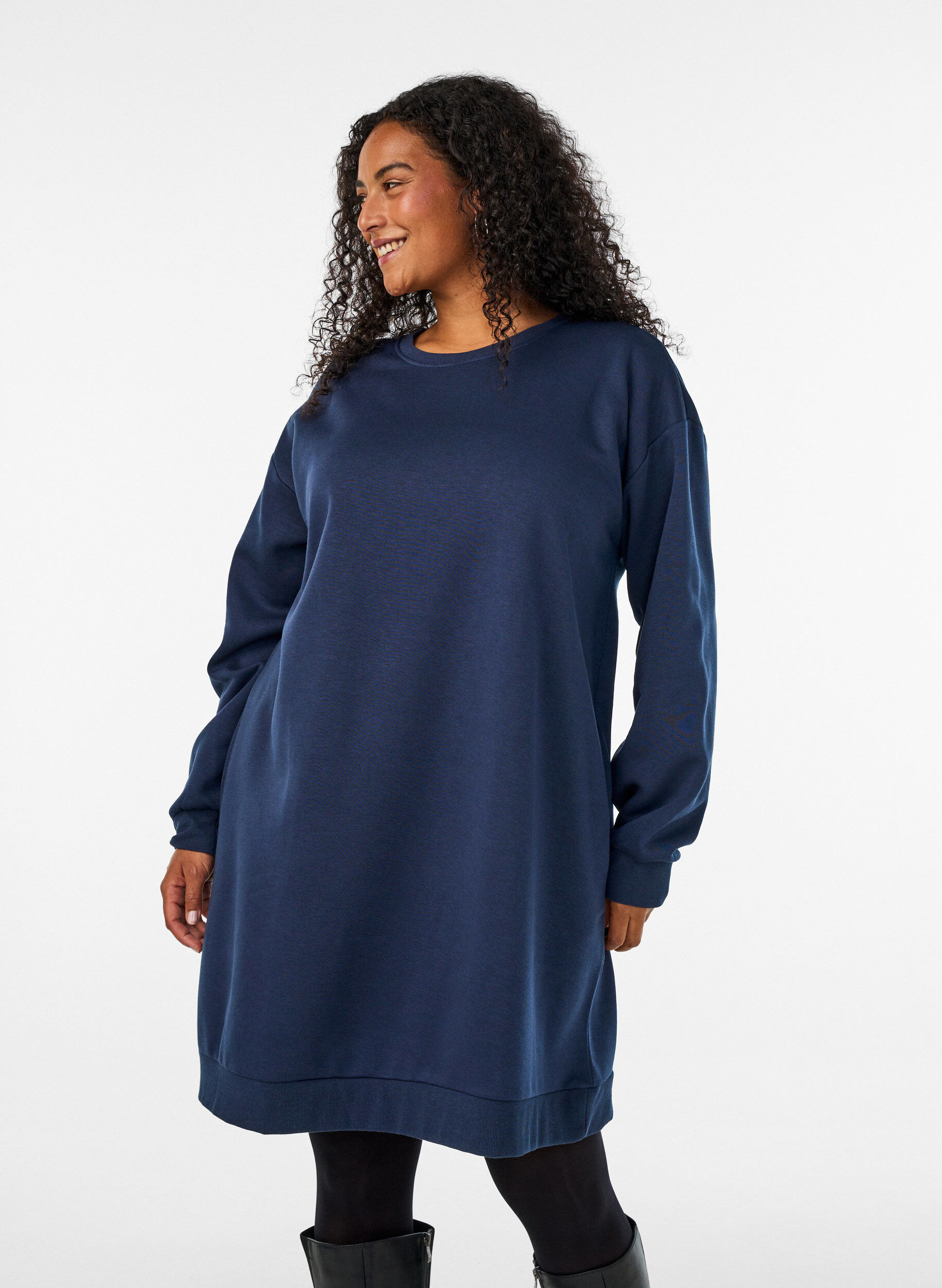 ZizziLoose genserkjole med lommer, Bl&aring;, Model image number 0