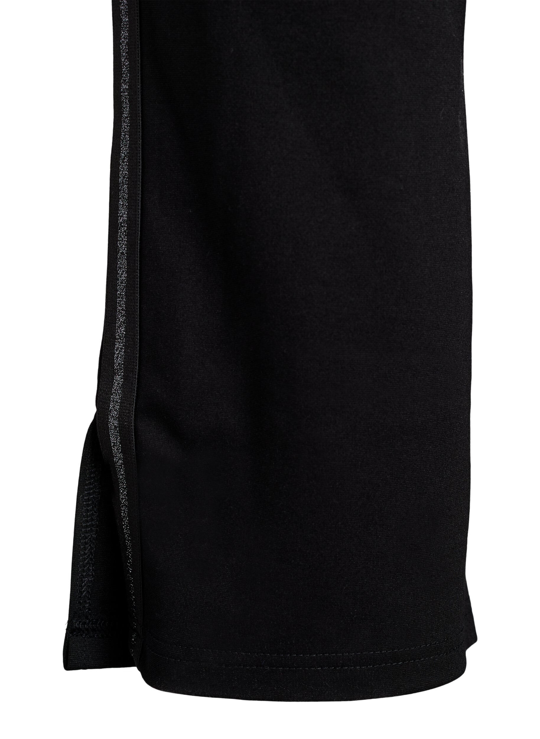 Zizzi Leggings med glitterstripe og splitter, Svart, Packshot image number 3