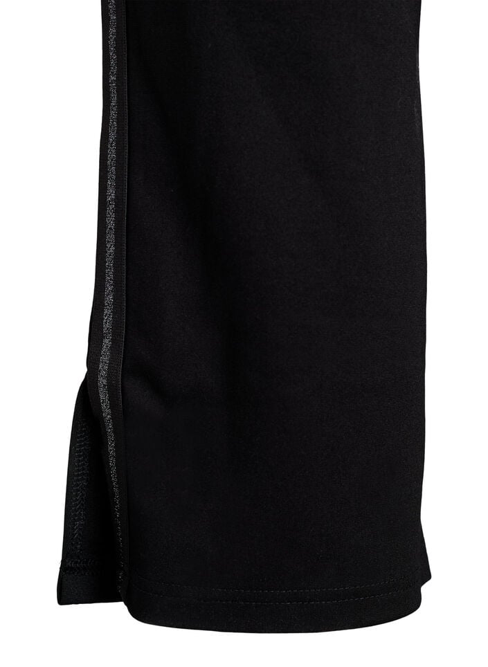 Leggings med glitterstripe og splitter, Black, Packshot