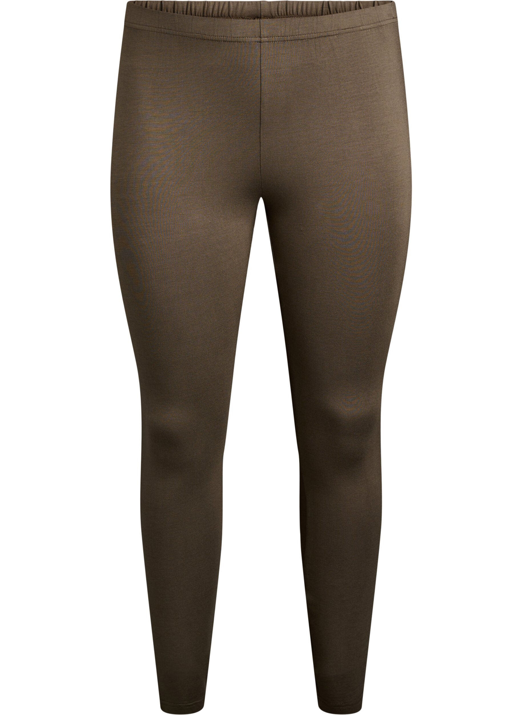 ZizziBasis leggings i viskose, Gr&oslash;nn, Packshot image number 0