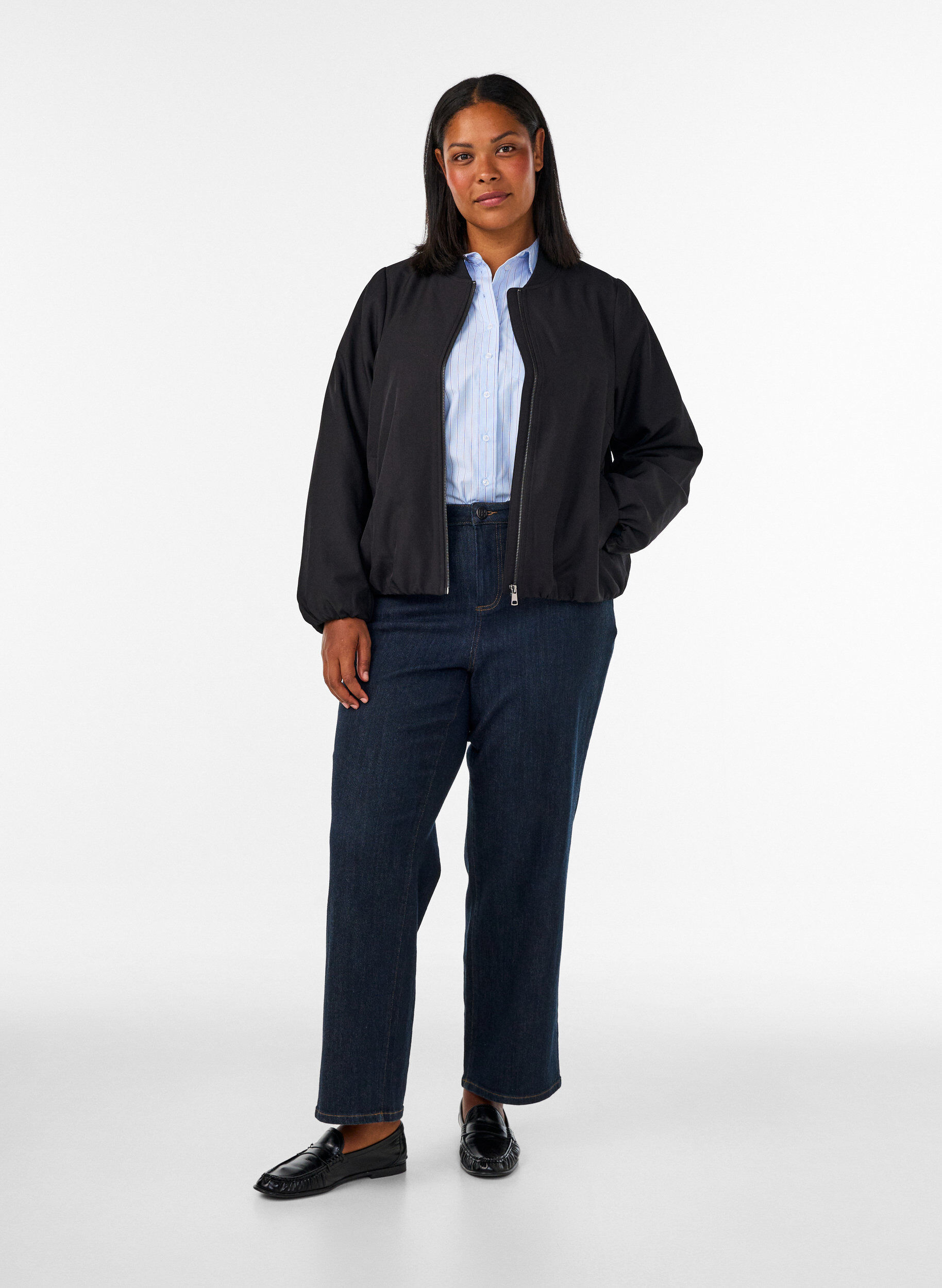 ZizziLett jakke med ballongsilhuett, Svart, Model image number 1