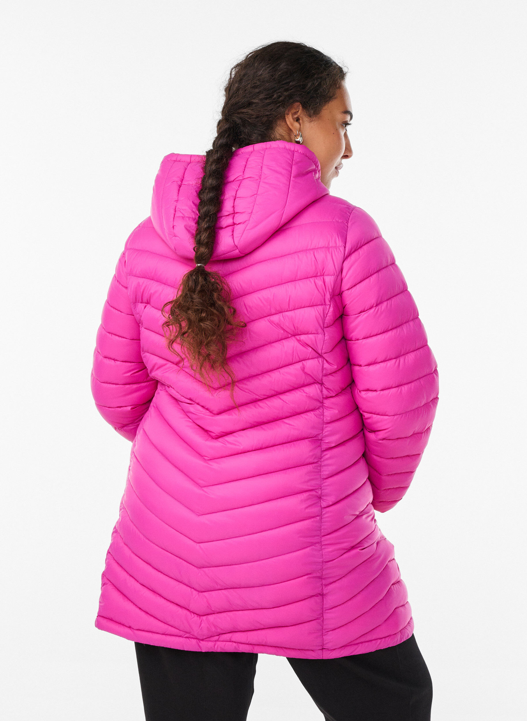 ZizziLett jakke med lommer og avtakbar hette, Rosa, Model image number 2