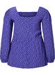 Prikkete bluse i viskose med smock, R.Blue w. Black Dot, Packshot image number 1