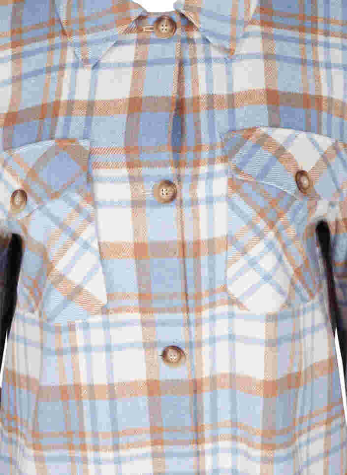 Lang rutete skjortejakke med brystlommer, Serenity Check, Packshot image number 2