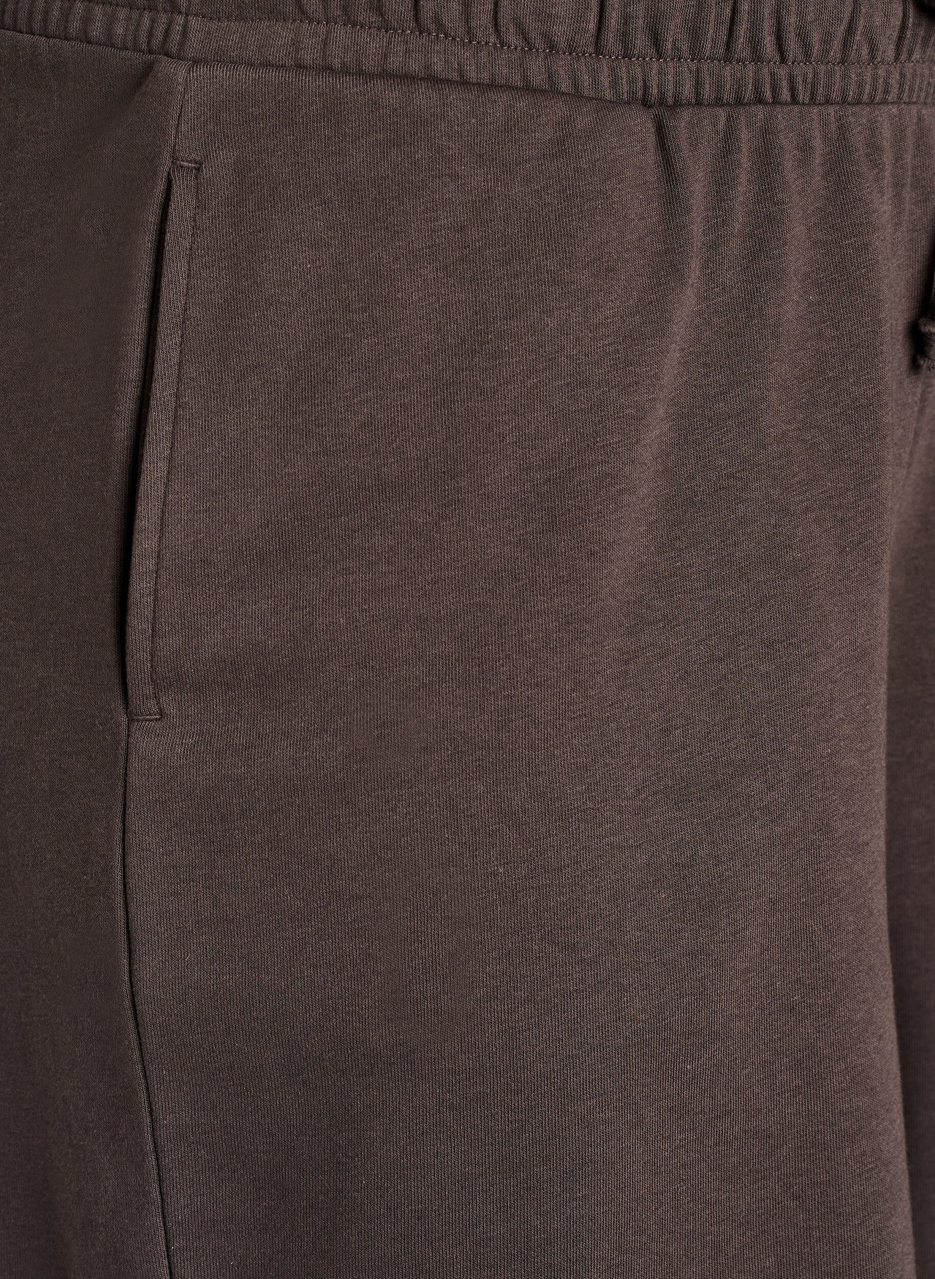 Zizzi Sweatshorts med h&oslash;y midje og lommer, Brun, Packshot image number 2