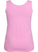 Ensfarget basic topp i bomull, Rosa, Packshot image number 1