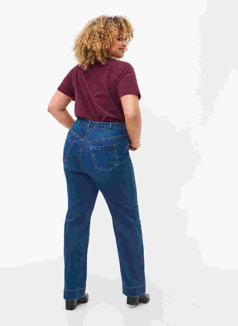 Regular fit Megan jeans med ekstra høyt liv, Blue denim, Model image number 1