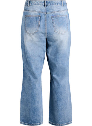 Zizzi Jeans med vide ben og sømdetaljer, Blue Denim, Packshot image number 1