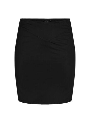 Tettsittende skjørt med glidelås i siden, Black, Packshot image number 0