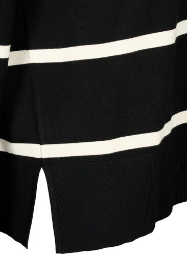  Bluse med striper i strikket viskose, Black Comb, Packshot image number 3