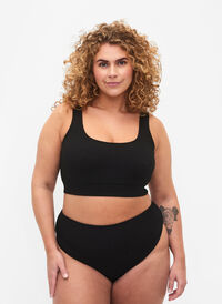 Bikinitruse med en crepet look, Black, Model