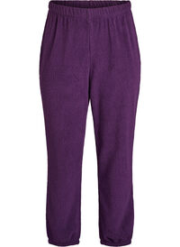 Høy midje teddy fleece bukser, Lilla Høy midje teddy fleece bukser