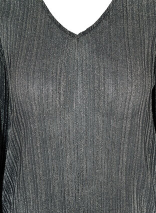 Tunika med glitter og smock, Black w. Silver, Packshot image number 2