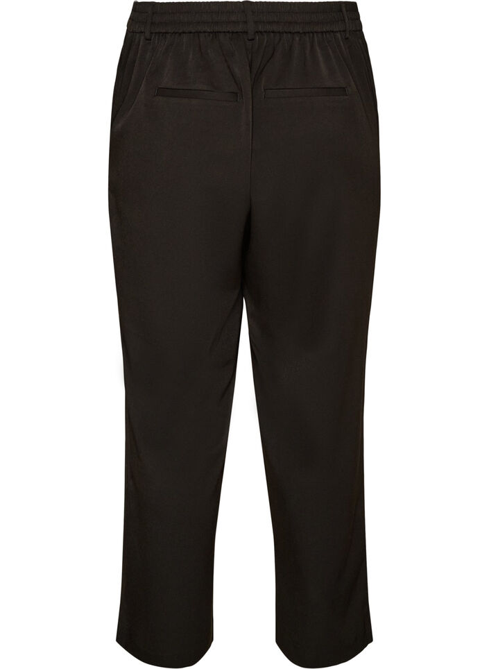 Dressbukse med h&oslash;y midje og straight fit, Svart, Packshot image number 1