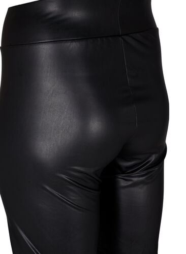 Shiny tettsittende shorts med høyt liv, Black, Packshot image number 3