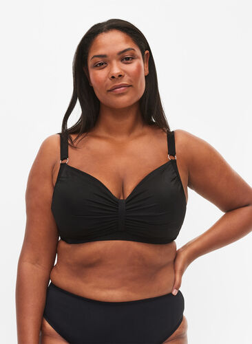 Bikinitopp med draperinger, Black, Model image number 0