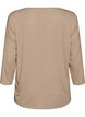 Jersey bluse med 3/4 ermer, Beige, Packshot image number 1