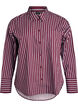 Loose fit skjorte med striper og en brystlomme, Mørk Bordeaux, Packshot image number 0
