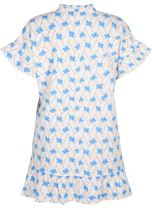 Zizzi Blomstret bomullstunika i bomull, Snow White Flower, Packshot image number 1