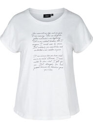 T-skjorte med trykk i økologisk bomull, Bright White TEXT