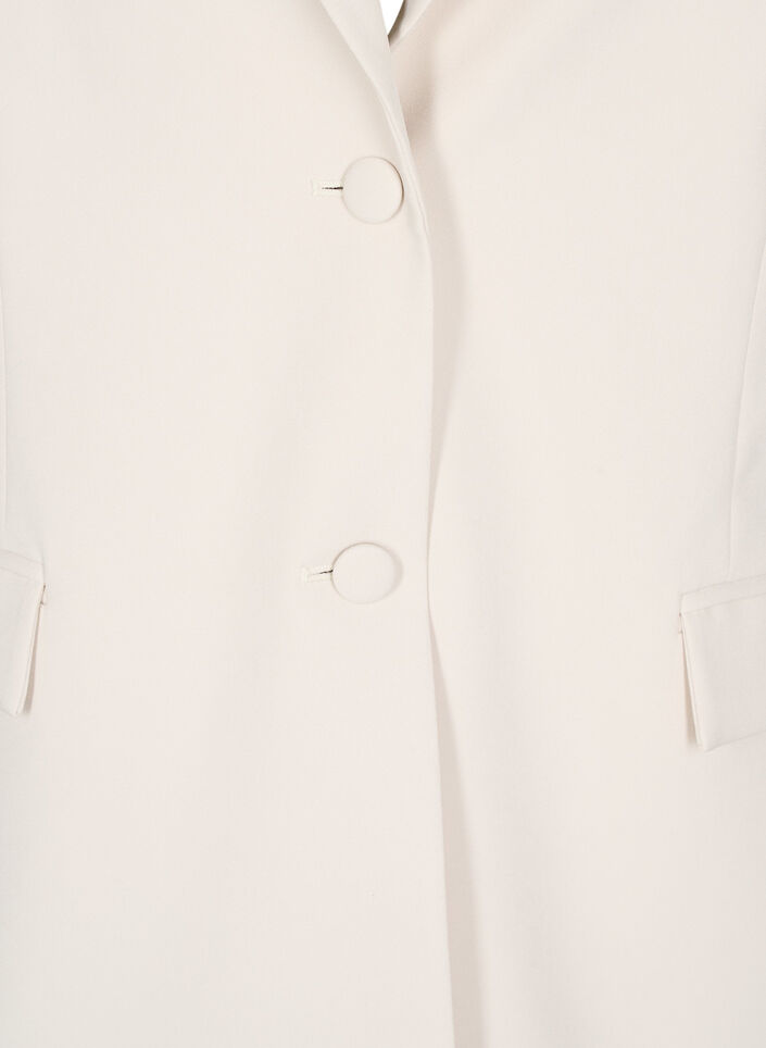 Klassisk blazer med knappelukking, Beige, Packshot image number 2
