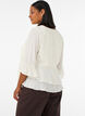 Bluse med 3/4-ermer og volangdetaljer, Vanilje, Model image number 3