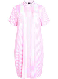 Lang skjortekjole med korte ermer, Rosa
