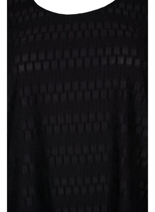 Mønstrete bluse med 3/4-ermer, Black, Packshot image number 2