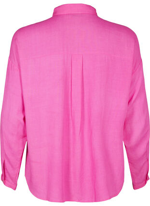 Zizzi Langermet skjorte i lin og viskose, Rosa, Packshot image number 1