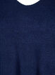 Strikket bluse med v-hals og lange ermer, Naval A. Black Mel., Packshot image number 2
