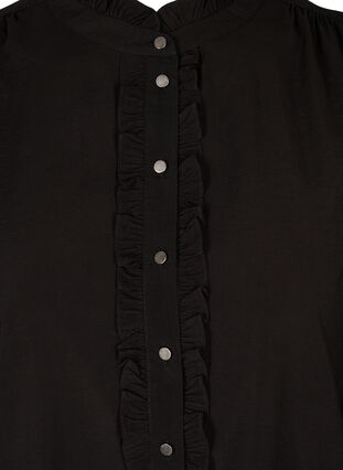 Tunika med knapper og volanger, Black, Packshot image number 2