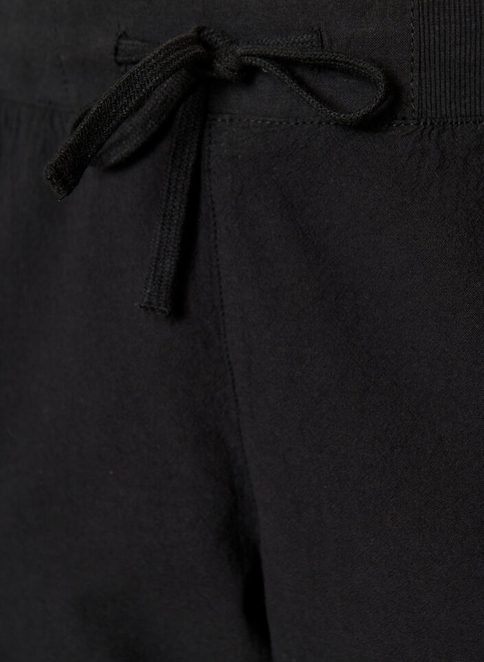 L&oslash;s shorts av bomull med lommer, Svart, Packshot image number 2