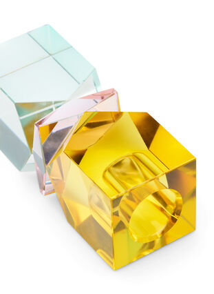 Lysestake i krystallglass, Gul/Pink/Mint, Packshot image number 1