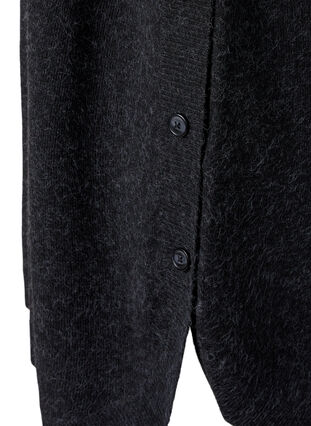 Melert strikket kjole med knapper, Dark Grey Melange, Packshot image number 3
