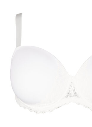 Zizzi Formstøpt BH med blondedetaljer, Hvit, Packshot image number 2