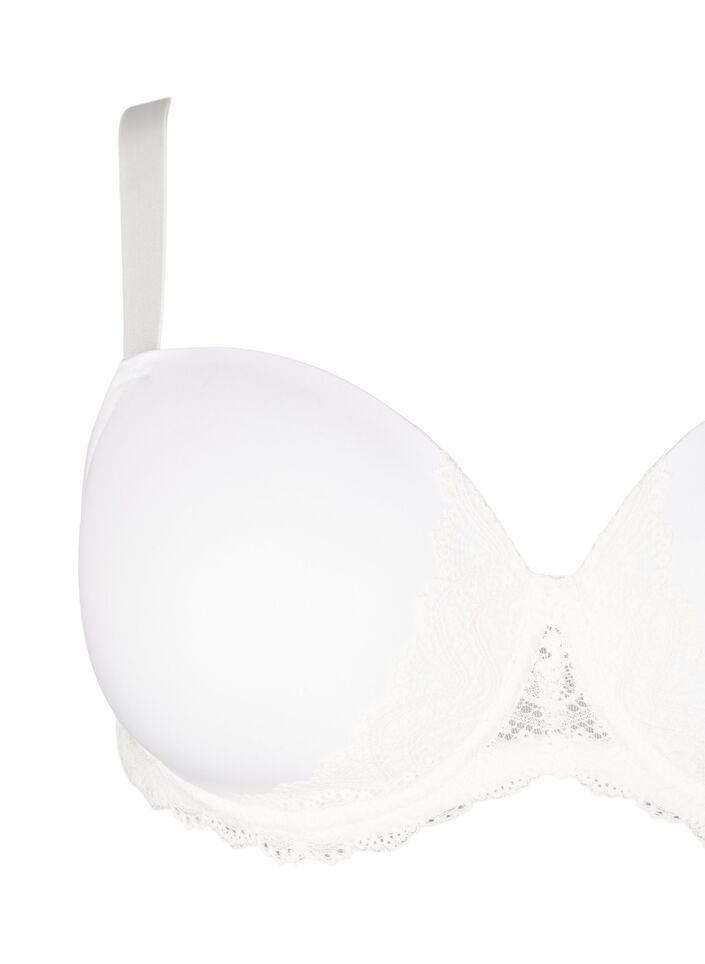 Formstøpt BH med blondedetaljer, Hvit, Packshot image number 2