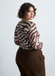 Meshbluse med trykk, Brun, Model image number 2