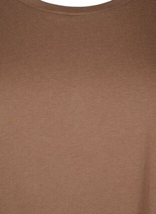 Zizzi Kortermet t-skjorte i en bomullsblanding, Brun, Packshot image number 2