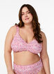 Blomstret bikinioverdel med avtakbar polstring, Rosa, Model image number 0