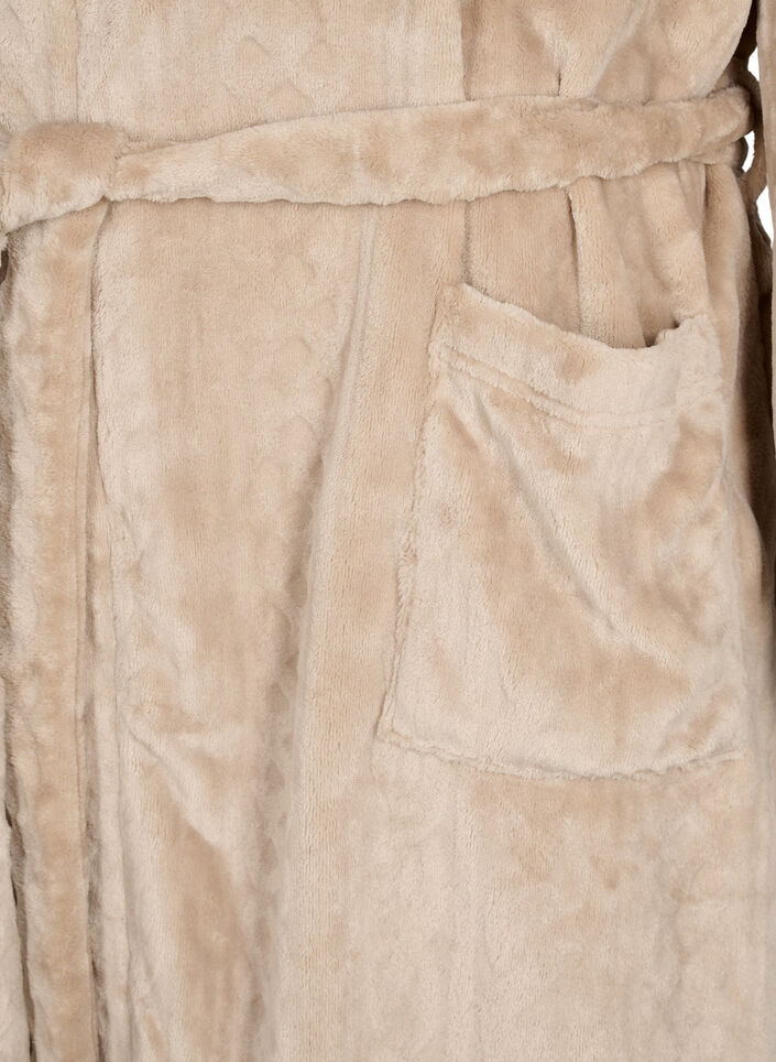 Morgenkåpe med lommer, Natural, Packshot image number 3