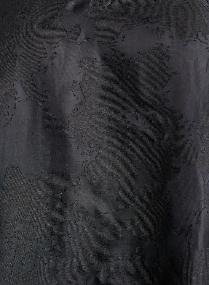 Festbluse med organza-utseende og et tone-på-tone-mønster, Svart, Packshot image number 2